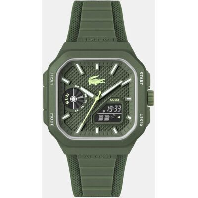 Lacoste Reloj de hombre LC33 Square 2011505 de silicona verde. Verde claro Lacoste Reloj de hombre LC33 Square 2011505 de silicona verde. Verde claro