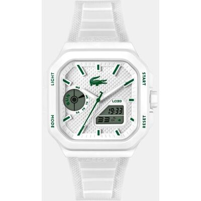 Lacoste Reloj de hombre LC33 Square 2011506 de silicona blanco. Blanco Lacoste Reloj de hombre LC33 Square 2011506 de silicona blanco. Blanco