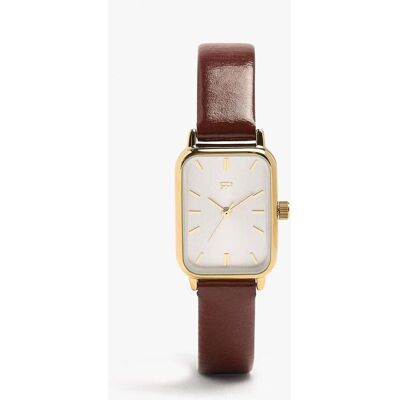Parfois Reloj de mujer cuadrado con cierre de hebilla en liso. Marrón Parfois Reloj de mujer cuadrado con cierre de hebilla en liso. Marrón