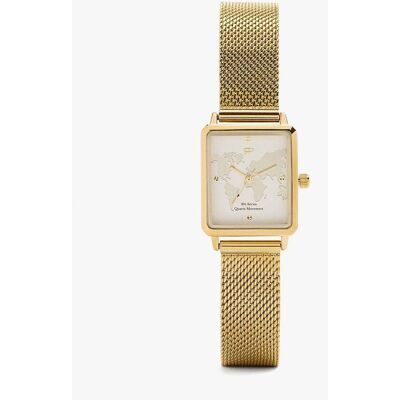 Parfois Reloj de mujer de acero inoxidable con dibujo en esfera. Dorado Parfois Reloj de mujer de acero inoxidable con dibujo en esfera. Dorado