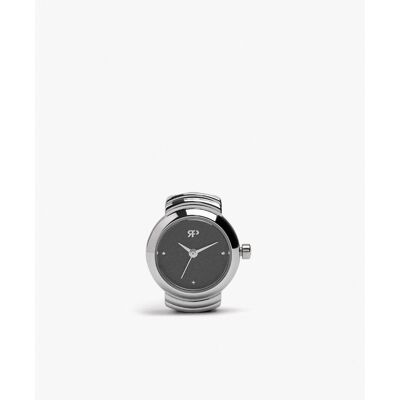 Parfois Reloj de mujer de acero inoxidable de anillo en liso. Negro Parfois Reloj de mujer de acero inoxidable de anillo en liso. Negro
