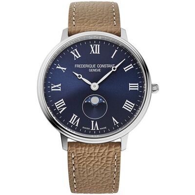 Frederique Constant Reloj de hombre-mujer classics fc-206rn3s6 cuarzo moneta moonphase esfera azul marino caja de acero. Marrón Frederique Constant Reloj de hombre-mujer classics fc-206rn3s6 cuarzo moneta moonphase esfera azul marino caja de acero. Marrón