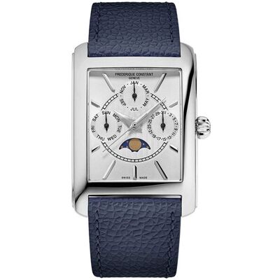 Frederique Constant Reloj de hombre classics fc-265s4c6 cuarzo classics carree calendar moonphase esfera plata caja de acero. Azul Frederique Constant Reloj de hombre classics fc-265s4c6 cuarzo classics carree calendar moonphase esfera plata caja de acero. Azul