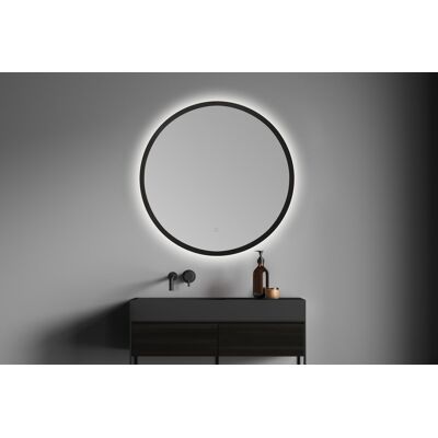 Espejo redondo LED Bath Stage 80cm Borde negro Espejo redondo LED Bath Stage 80cm Borde negro