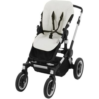 Cambrass Colchoneta silla paseo universal ovalada rayas. Blanco Algodón Cambrass Colchoneta silla paseo universal ovalada rayas. Blanco Algodón