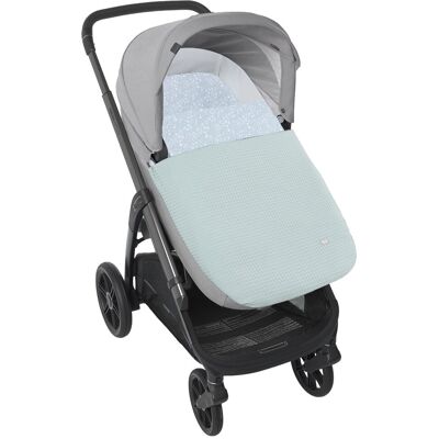 PAZ Rodríguez Colcha ajustable para capazo colección Amande. Verde Agua niño PAZ Rodríguez Colcha ajustable para capazo colección Amande. Verde Agua niño