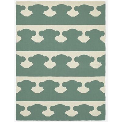 Tous Manta para mini cuna o cuna 78x104 cm Baby con franjas de osos. Verde Tous Manta para mini cuna o cuna 78x104 cm Baby con franjas de osos. Verde