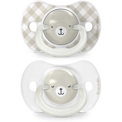 Suavinex Chupetes nocturnos Fisiológico SX Pro 0-6 meses (2ud.) colección Wild&free. (14.9 X 6.5 X 5.4 Cm) Gris claro niño Suavinex Chupetes nocturnos Fisiológico SX Pro 0-6 meses (2ud.) colección Wild&free. (14.9 X 6.5 X 5.4 Cm) Gris claro niño