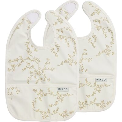 Meyco Pack 2 baberos con bolsillo . Crema niño Meyco Pack 2 baberos con bolsillo . Crema niño