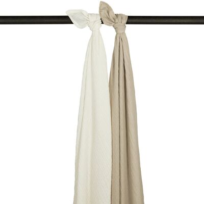 Meyco Muselinas lisas prelavadas 120x120 cm pack 2. Natural niño Meyco Muselinas lisas prelavadas 120x120 cm pack 2. Natural niño