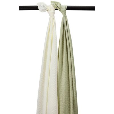 Meyco Muselinas lisas lavadas 120x120 cm pack 2. Verde Oliva niño Meyco Muselinas lisas lavadas 120x120 cm pack 2. Verde Oliva niño