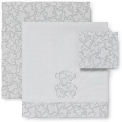 Tous Juego de sábanas de tres piezas para mini cuna (70x140 cm) Baby HKaos en color gris. Gris niño Tous Juego de sábanas de tres piezas para mini cuna (70x140 cm) Baby HKaos en color gris. Gris niño