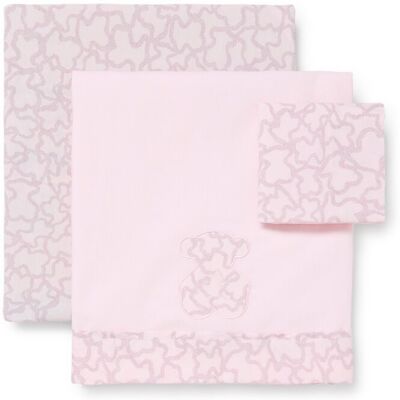 Tous Juego de sábanas de tres piezas para mini cuna (70x140 cm) Baby HKaos en color rosa. Rosa niño Tous Juego de sábanas de tres piezas para mini cuna (70x140 cm) Baby HKaos en color rosa. Rosa niño