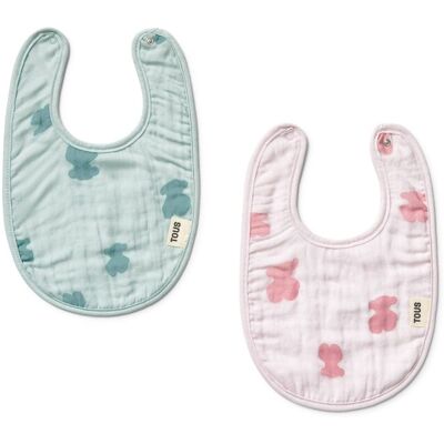 Tous Set de baberos de bebé Baby en muselina de algodón con osos. Rosa niño Tous Set de baberos de bebé Baby en muselina de algodón con osos. Rosa niño