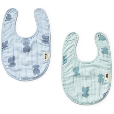 Tous Set de baberos de bebé Baby en muselina de algodón con osos. Azul claro niño Tous Set de baberos de bebé Baby en muselina de algodón con osos. Azul claro niño