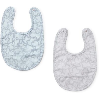 Tous Pack de 2 baberos Baby HKaos plastificados. Azul niño Tous Pack de 2 baberos Baby HKaos plastificados. Azul niño