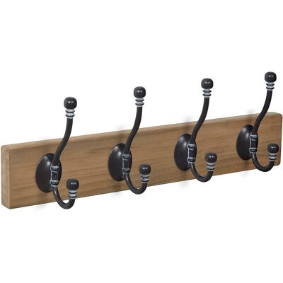 Nesu Percha Madera y Zamak 4 Colgadores 9102HVNF. Haya rústico Nesu Percha Madera y Zamak 4 Colgadores 9102HVNF. Haya rústico
