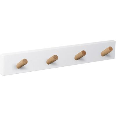Nesu Percha Madera y Zamak 4 Colgadores 9400BLHN4. Blanco / Haya Nesu Percha Madera y Zamak 4 Colgadores 9400BLHN4. Blanco / Haya