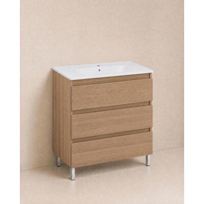 Cosmic Mueble de baño Modelo WJB010P3815232 - 3 Cajones Nogal Cosmic Mueble de baño Modelo WJB010P3815232 - 3 Cajones Nogal