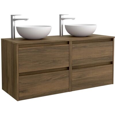 Salgar Mueble de baño con 4 cajones para lavabo de sobre encimera Noja . (140 cm) Nogal Maya Salgar Mueble de baño con 4 cajones para lavabo de sobre encimera Noja . (140 cm) Nogal Maya