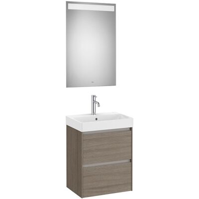 Roca - Ona Pack 2 Cajones 500mm - Roble oscuro - Gabinete de baño Roca - Ona Pack 2 Cajones 500mm - Roble oscuro - Gabinete de baño