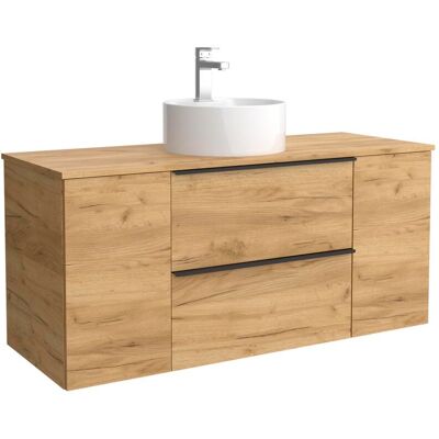 Salgar Mueble de baño con 2 cajones con 1 puerta y lavabo sobre encimera de 1 poza Nabua Plus . (120 cm) Roble Salgar Mueble de baño con 2 cajones con 1 puerta y lavabo sobre encimera de 1 poza Nabua Plus . (120 cm) Roble