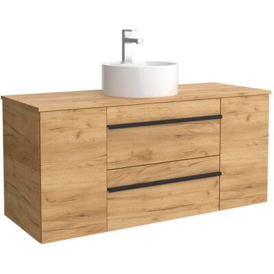 Salgar Mueble de baño con 2 cajones con 1 puerta y lavabo sobre encimera de 1 poza Born Plus . (120 cm) Roble Salgar Mueble de baño con 2 cajones con 1 puerta y lavabo sobre encimera de 1 poza Born Plus . (120 cm) Roble