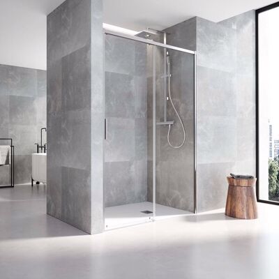 Profiltek Mampara de ducha frontal Salma SA-310 . (De 103 a 106 cm) Plata brillo Profiltek Mampara de ducha frontal Salma SA-310 . (De 103 a 106 cm) Plata brillo