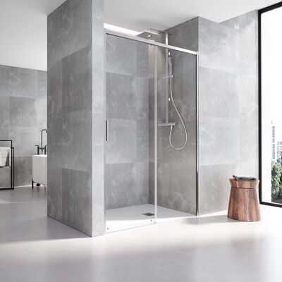 Profiltek Mampara de ducha frontal Salma SA-310 . (De 110 a 113 cm) Plata brillo Profiltek Mampara de ducha frontal Salma SA-310 . (De 110 a 113 cm) Plata brillo