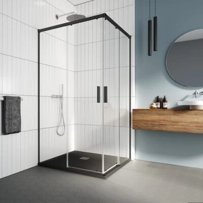 Profiltek Mampara Ducha angular Salma SA-320 . (De 87,5 a 89 x 67,5 a 69 cm) Negro mate Profiltek Mampara Ducha angular Salma SA-320 . (De 87,5 a 89 x 67,5 a 69 cm) Negro mate