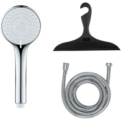 Wenko Set de ducha classis cabezal 5 funciones flexo de 150cm y regalo de limpiamamparas. Cromo Wenko Set de ducha classis cabezal 5 funciones flexo de 150cm y regalo de limpiamamparas. Cromo