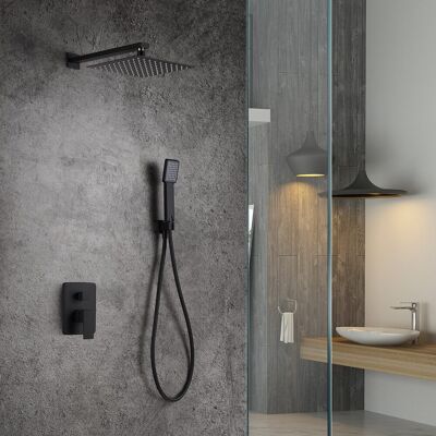 Imex Conjunto Ducha DUBLIN Monomando empotrado cromo. Negro mate Imex Conjunto Ducha DUBLIN Monomando empotrado cromo. Negro mate