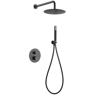Imex Products Conjunto de ducha termostático empotrado Line Imex. Negro Imex Products Conjunto de ducha termostático empotrado Line Imex. Negro