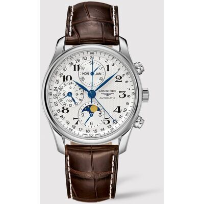 Longines Reloj de hombre L26734783 The Master Collection automático de piel marrón. Plateado Longines Reloj de hombre L26734783 The Master Collection automático de piel marrón. Plateado