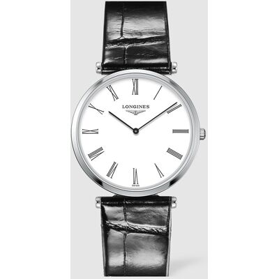 Longines Reloj de hombre La Grande Classique L4.755.4.11.2 de piel de caimán negro. Blanco Longines Reloj de hombre La Grande Classique L4.755.4.11.2 de piel de caimán negro. Blanco