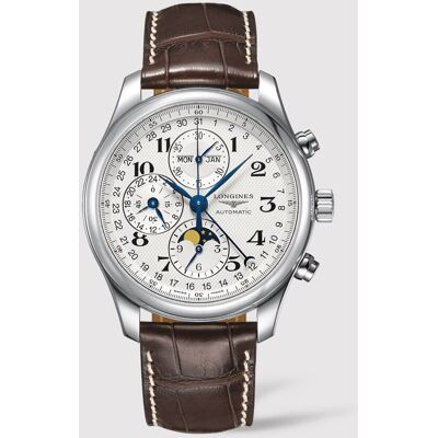 Longines Reloj de hombre L27734783 The Master Collection automático de piel marrón. Plateado Longines Reloj de hombre L27734783 The Master Collection automático de piel marrón. Plateado