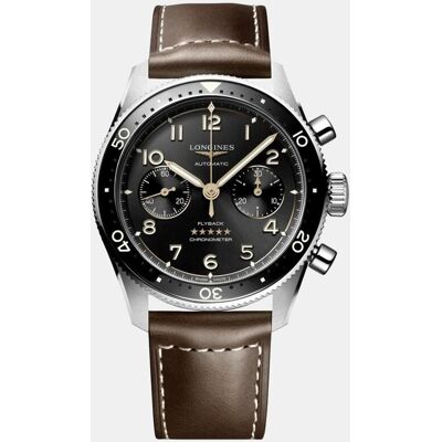 Longines Reloj de hombre Spirit L38214532 automático de piel marrón. Negro Longines Reloj de hombre Spirit L38214532 automático de piel marrón. Negro