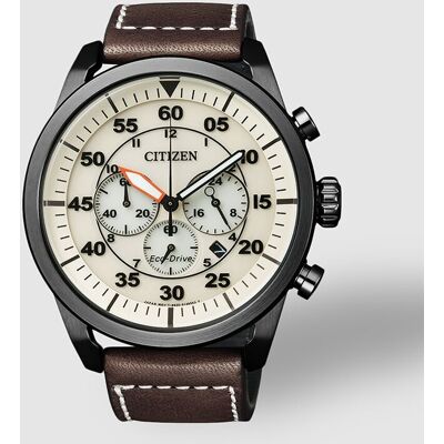 Citizen Reloj de hombre AviatorCA4215-04W Eco-Drive de piel. Marrón Citizen Reloj de hombre AviatorCA4215-04W Eco-Drive de piel. Marrón