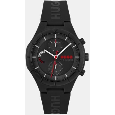 HUGO Reloj de hombreLit Multi 1530402 multifunción de silicona negro. Negro HUGO Reloj de hombreLit Multi 1530402 multifunción de silicona negro. Negro