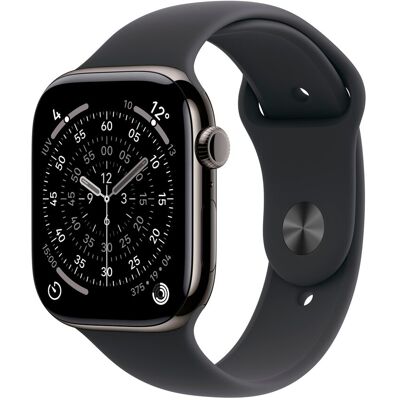 Apple Watch Series 11 GPS + Cellular 46mm Titanio pizarra con Correa Deportiva Negro (S-M). Titanio Pizarra Apple Watch Series 11 GPS + Cellular 46mm Titanio pizarra con Correa Deportiva Negro (S-M). Titanio Pizarra