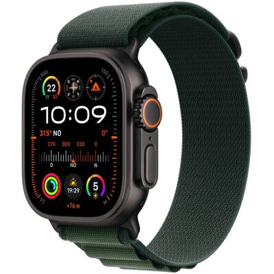 Apple Watch Ultra 2 GPS + Cellular 49mm Titanio Negro con correa Loop Alpine Verde oscuro Mediana. Titanio Negro Apple Watch Ultra 2 GPS + Cellular 49mm Titanio Negro con correa Loop Alpine Verde oscuro Mediana. Titanio Negro