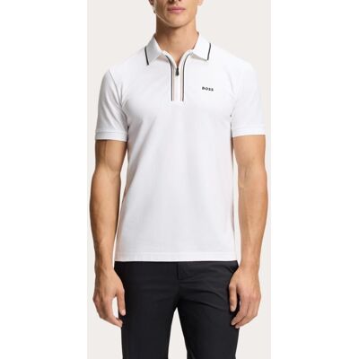 Boss Polo manga corta de tenis de hombre tejido técnico . (003) Blanco Boss Polo manga corta de tenis de hombre tejido técnico . (003) Blanco
