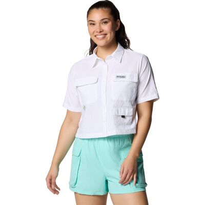 Columbia Camisa manga corta de mujer PFG Open Water™ . (XL) Blanco Columbia Camisa manga corta de mujer PFG Open Water™ . (XL) Blanco