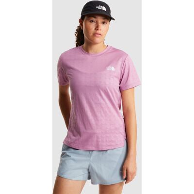 The North Face Camiseta recta con estampado en relieve para mujer Flex Geo . (XS) Rosa pastel The North Face Camiseta recta con estampado en relieve para mujer Flex Geo . (XS) Rosa pastel