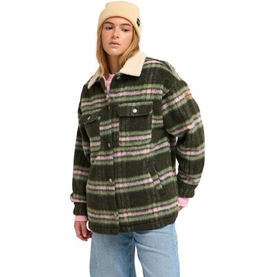 Roxy Abrigo estilo camisa a cuadros de mujer Passage Of Time . (XS) Verde Roxy Abrigo estilo camisa a cuadros de mujer Passage Of Time . (XS) Verde