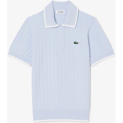Lacoste Jersey de golf de manga corta con cuello polo de mujer. (34) Azul claro Lacoste Jersey de golf de manga corta con cuello polo de mujer. (34) Azul claro