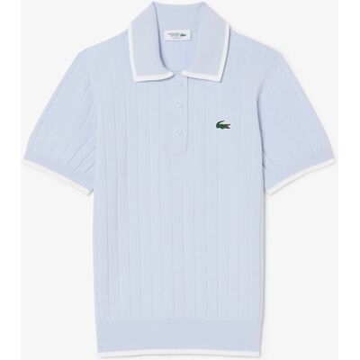 Lacoste Jersey de golf de manga corta con cuello polo de mujer. (42) Azul claro Lacoste Jersey de golf de manga corta con cuello polo de mujer. (42) Azul claro