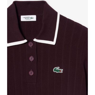 Lacoste Jersey de golf de manga corta con cuello polo de mujer. (46) Marrón Lacoste Jersey de golf de manga corta con cuello polo de mujer. (46) Marrón