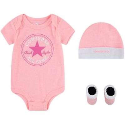 Converse Conjunto de mono calcetines y patucos de bebé niña. (1 año) Rosa Converse Conjunto de mono calcetines y patucos de bebé niña. (1 año) Rosa