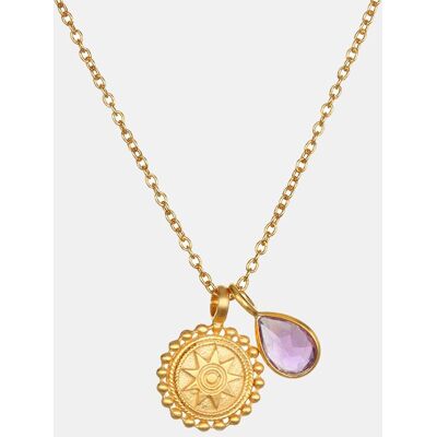 Satya Jewelry Collar Mandala February con amatista. Morado Satya Jewelry Collar Mandala February con amatista. Morado